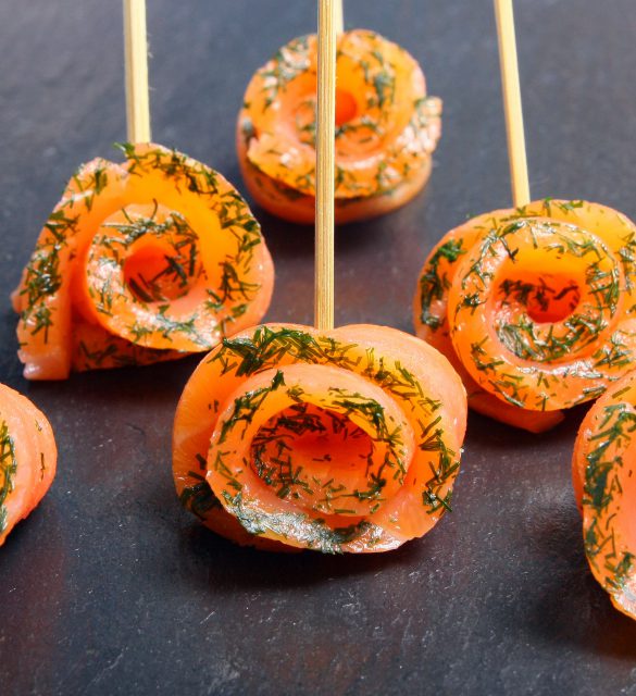 Piques apritives au saumon