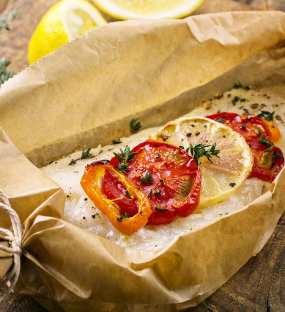 fish oven baked with vegetables
