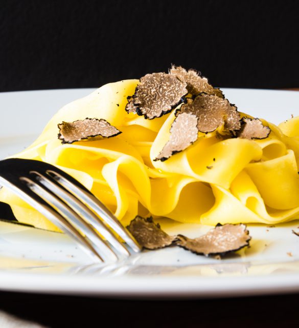Pasta with truffles.Typical autumn dish. Pasta with truffles.Typical autumn dish.