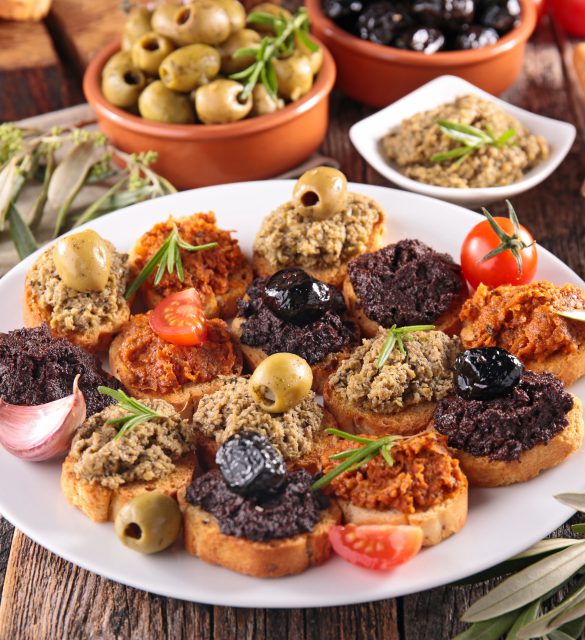 assortment of canape, appetizer