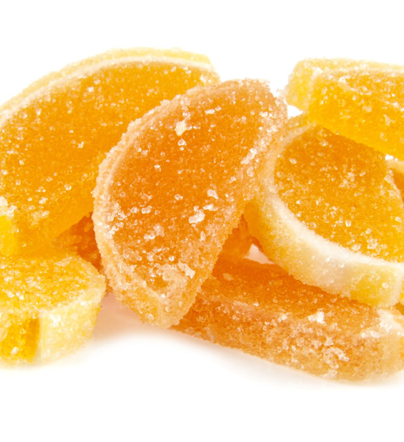 сolorful fruit jelly candies isolated on whit. One picture from series.