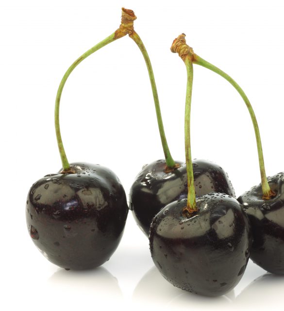 black sweet cherries on a white background black sweet cherries on a white background