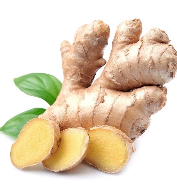 Ginger root in isolated white background