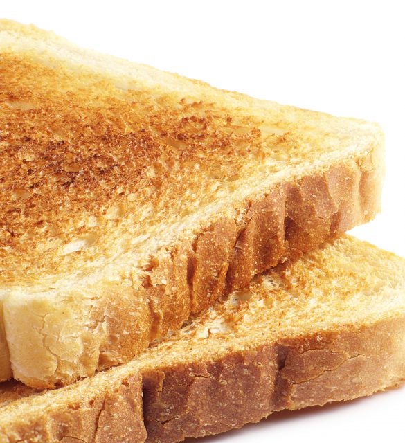 Two toast bread Two roasted toast bread on white background closeup