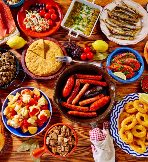 Tapas from spain mix of most popular Tapas from spain varied mix of most popular tapa mediterranean food