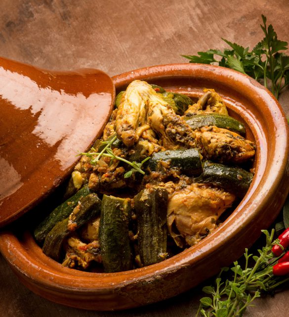 tajine with meat vegetables and spice