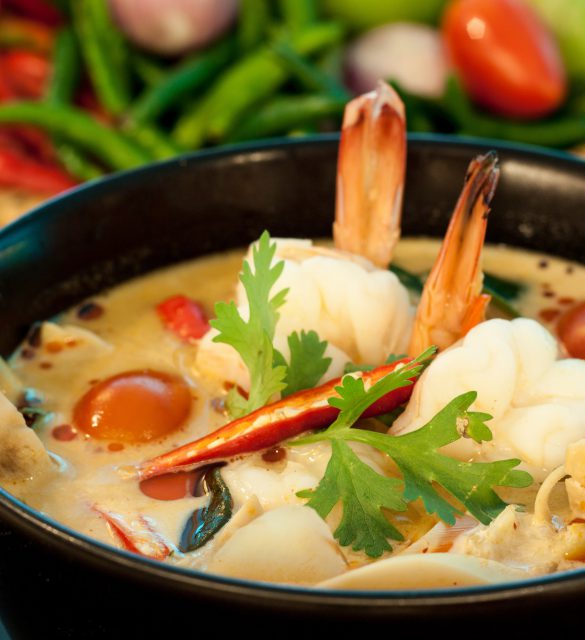 Tom Yum Goong - Thai hot and spicy soup with shrimp - Thai Cuisine