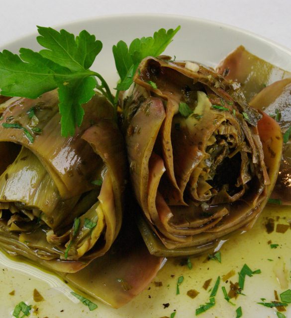 carciofi con prezzemolo ed olio