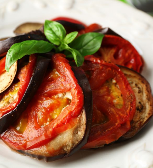 Ratatouille on plate, close-up