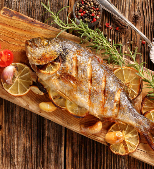 Grilled fish on the table Grilled fish on the table