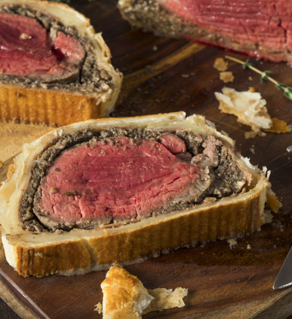 Homemade Christmas Beef Wellington with a Pastry Crust