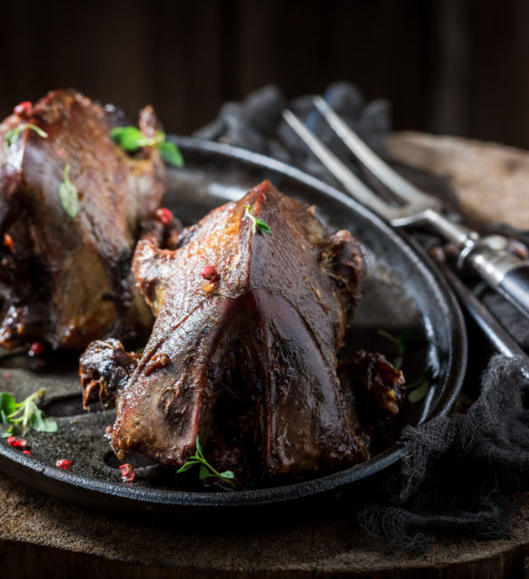 Two homemade pigeons with spices and pepper